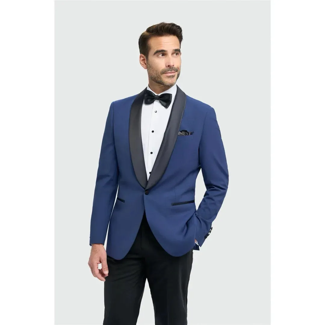 Aspen - Men's Blue Shawl Collar Tuxedo Blazer sold by Tru Clothing