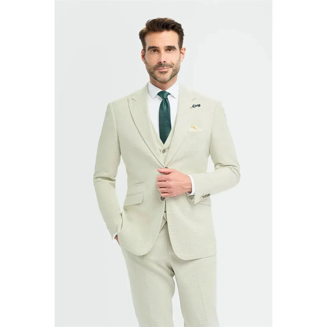 Tropez - Men's 3 Piece Sage Green Tailored Fit Suit sold by Tru Clothing