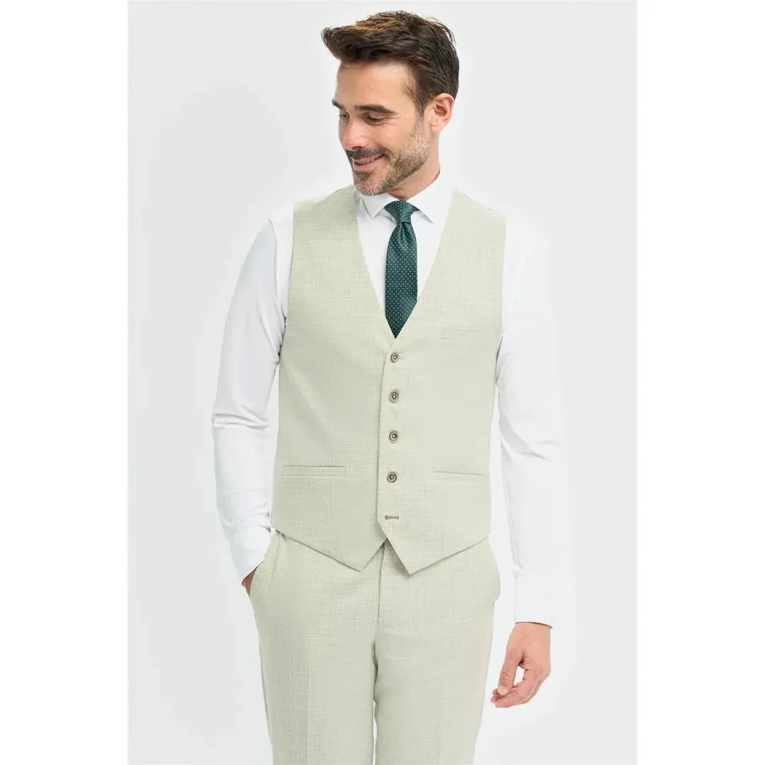 Tropez - Men's 3 Piece Sage Green Tailored Fit Suit sold by Tru Clothing product image thumbnail 3