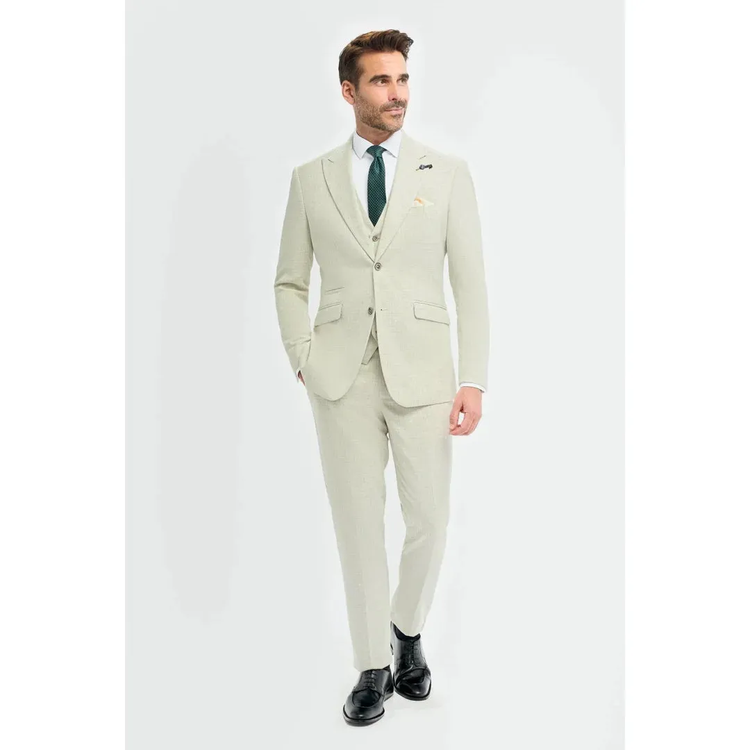 Tropez - Men's 3 Piece Sage Green Tailored Fit Suit sold by Tru Clothing product image thumbnail 2