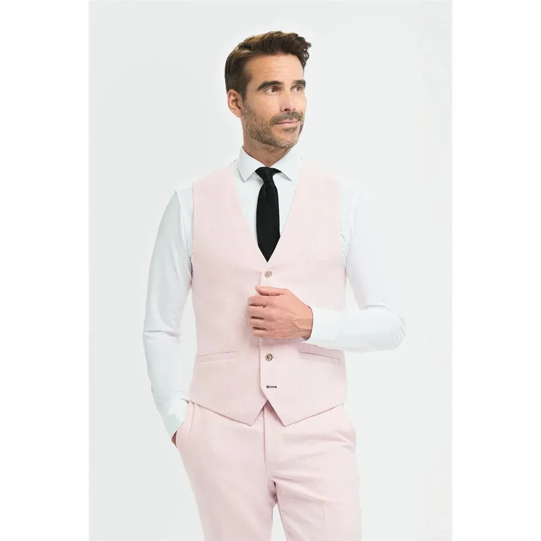 Tropez - Men's 3 Piece Pink Tailored Fit Suit sold by Tru Clothing product image thumbnail 4