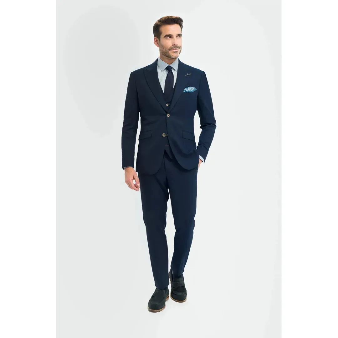 Tropez - Men's 3 Piece Navy Tailored Fit Suit sold by Tru Clothing product image thumbnail 2