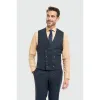 Torino - Men's 3 Piece Tailored Fit Navy Check Suit sold by Tru Clothing