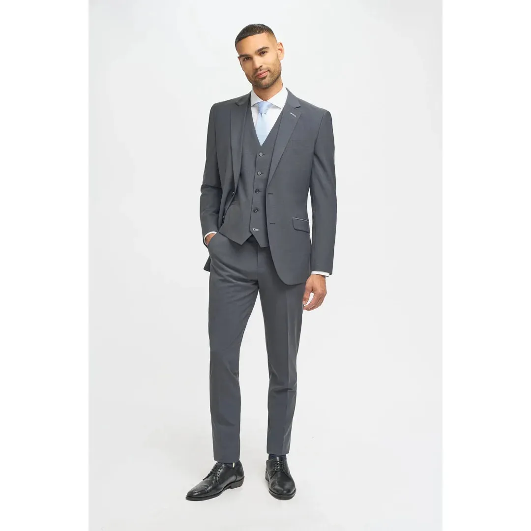 Bond - Men's Charcoal 3 Piece Tailored Fit Suit sold by Tru Clothing product image thumbnail 2