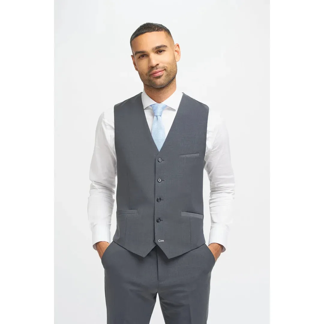Bond - Men's Charcoal 3 Piece Tailored Fit Suit sold by Tru Clothing product image thumbnail 3