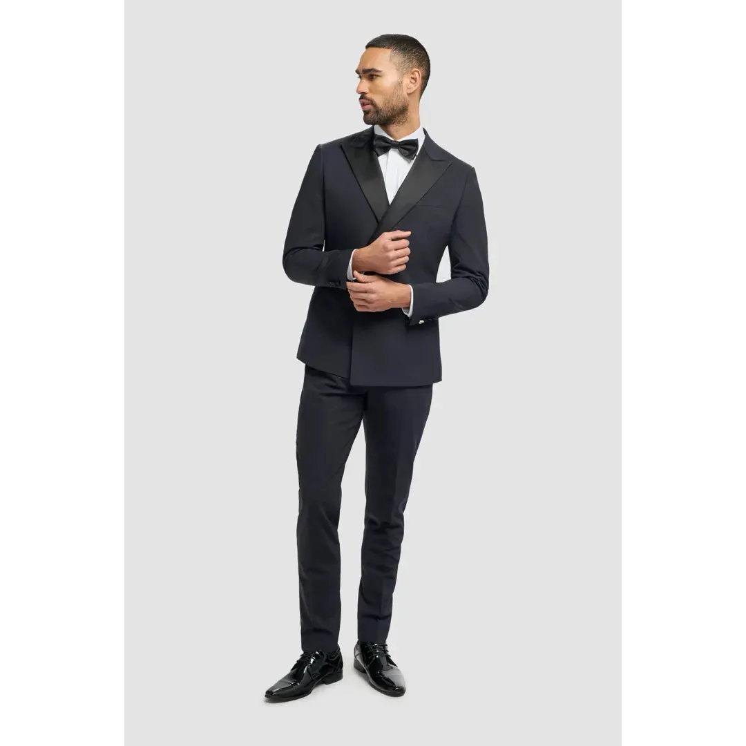 Aspen - Men's Navy 2 Piece Double Breasted Tuxedo Suit sold by Tru Clothing product image thumbnail 2