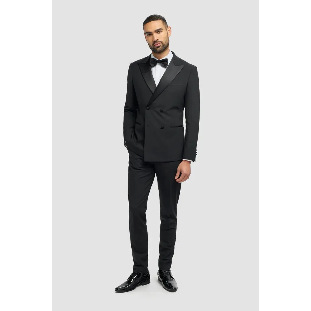 Aspen - Men's Black 2 Piece Double Breasted Tuxedo Suit sold by Tru Clothing product image thumbnail 2
