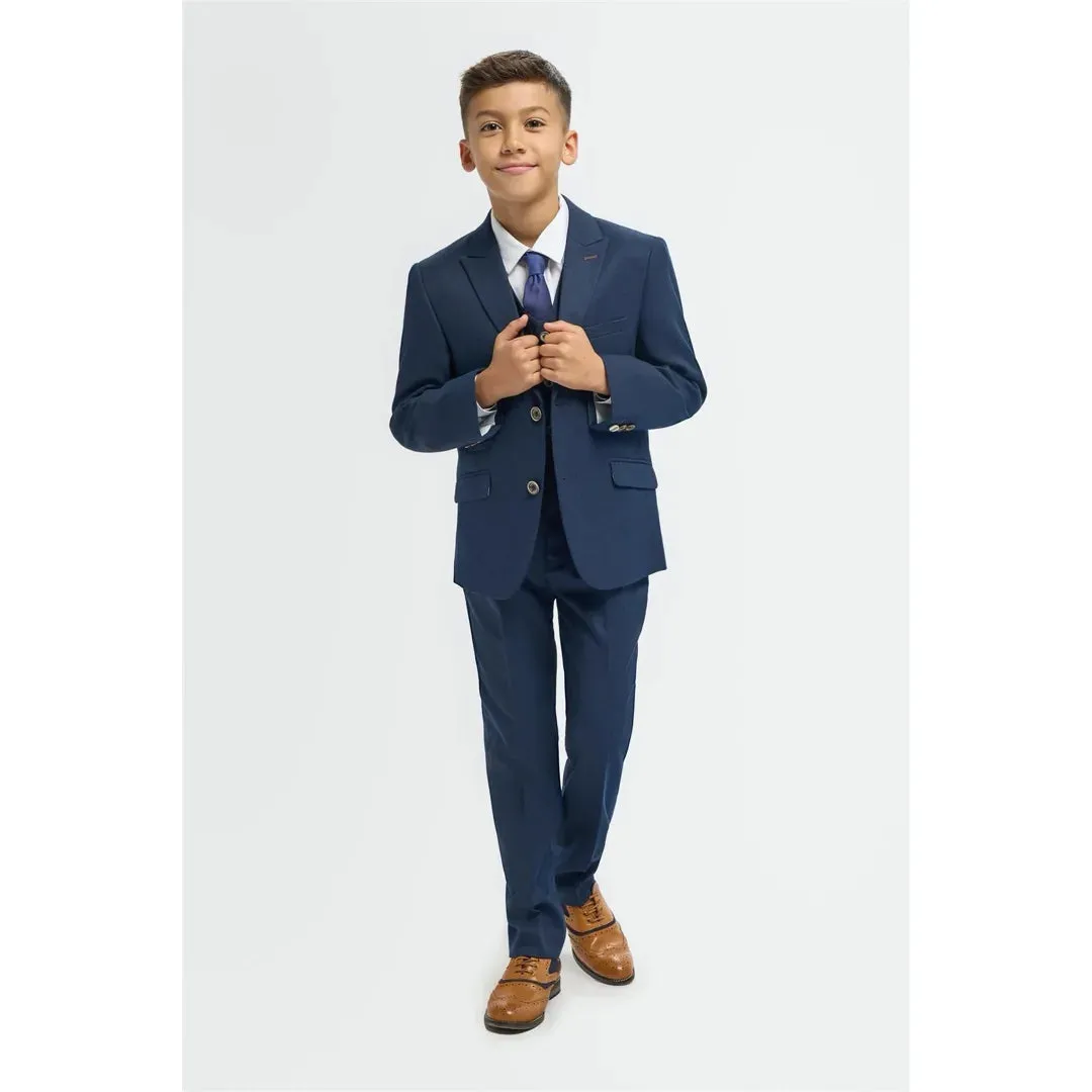 Tropez - Boys 3 Piece Navy Tailored Fit Suit sold by Tru Clothing product image thumbnail 2