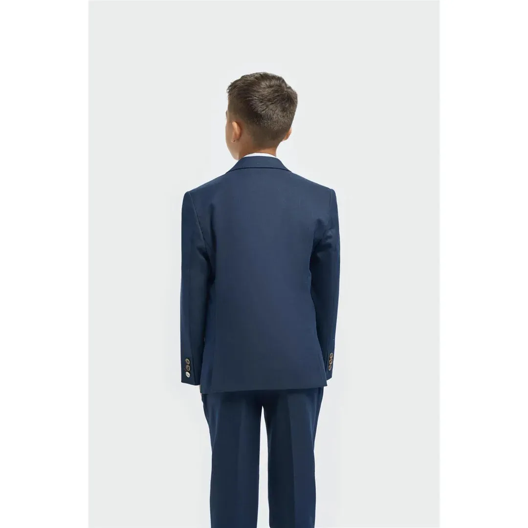 Tropez - Boys 3 Piece Navy Tailored Fit Suit sold by Tru Clothing product image thumbnail 4