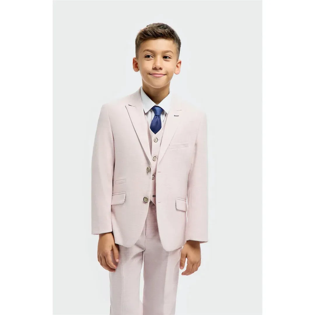 Tropez - Boys 3 Piece Pink Tailored Fit Suit sold by Tru Clothing