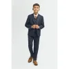 Torino - Boys 3 Piece Tailored Fit Navy Check Suit sold by Tru Clothing
