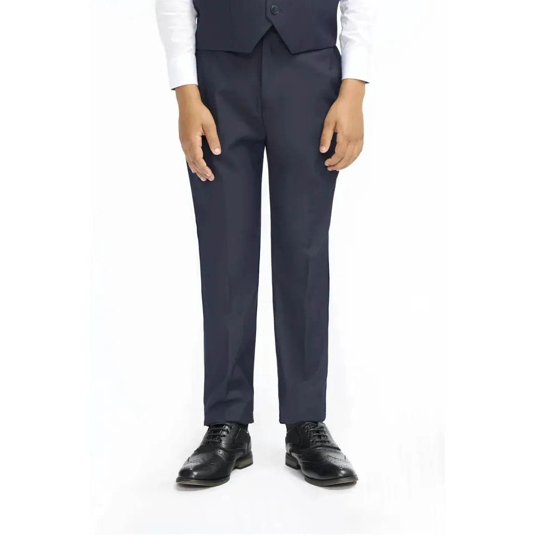 Malibu - Boys Navy 3 Piece Tailored Fit Suit sold by Tru Clothing product image thumbnail 4