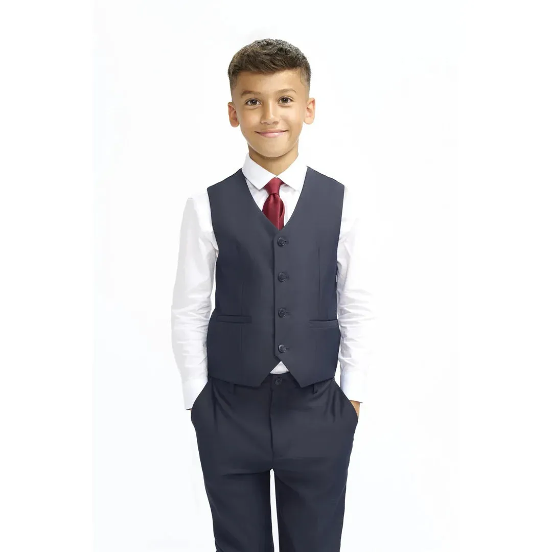 Malibu - Boys Navy 3 Piece Tailored Fit Suit sold by Tru Clothing product image thumbnail 3