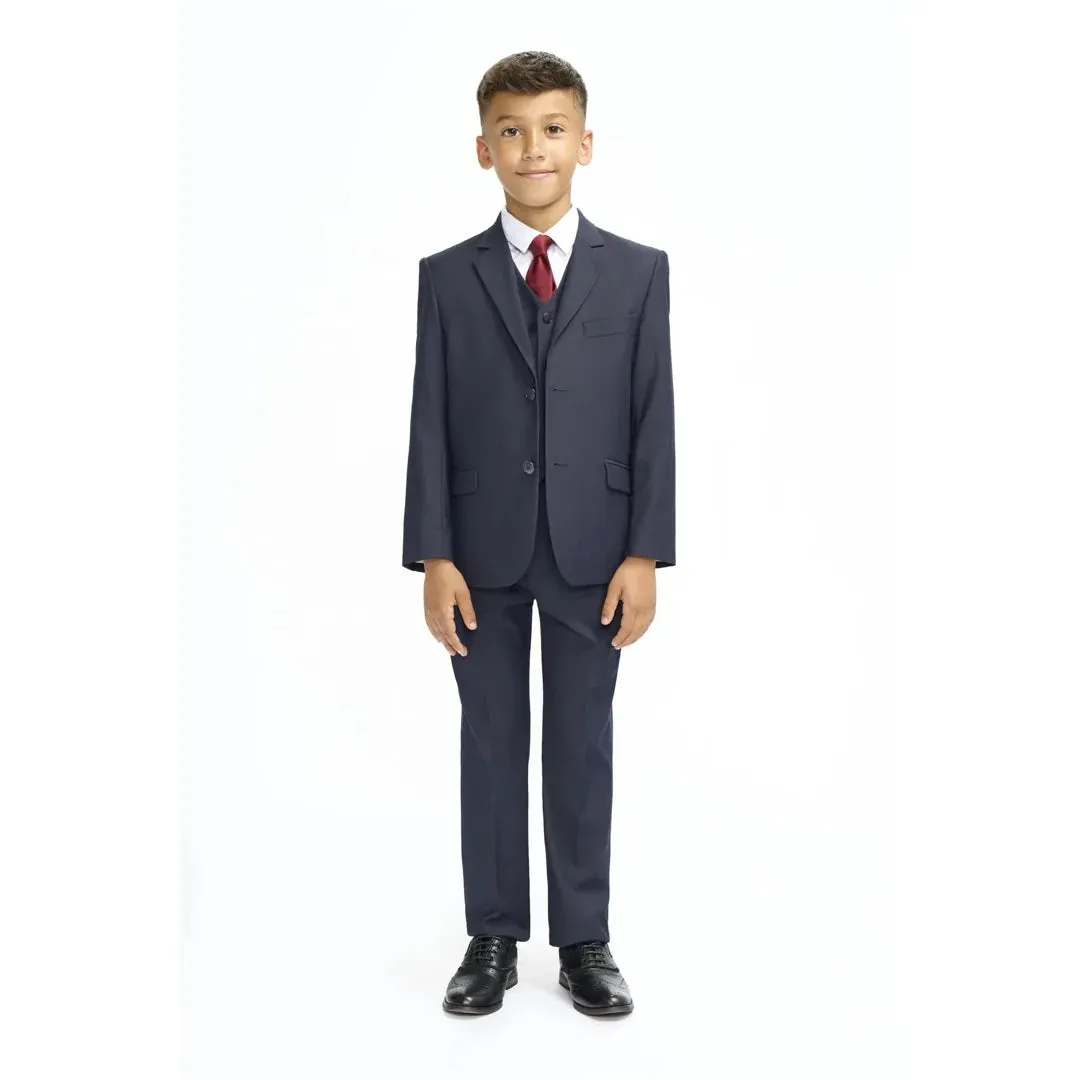 Malibu - Boys Navy 3 Piece Tailored Fit Suit sold by Tru Clothing product image thumbnail 2