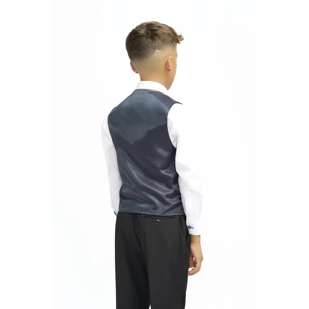 Malibu - Boys Black 3 Piece Tailored Fit Suit sold by Tru Clothing product image thumbnail 4