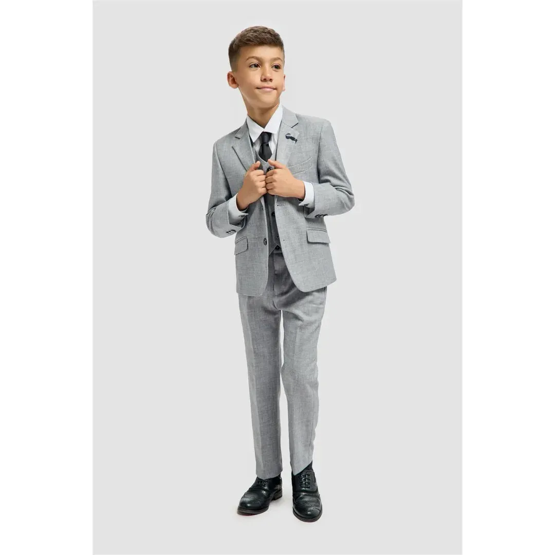 Malibu - Boys Grey 3 Piece Tailored Fit Suit sold by Tru Clothing product image thumbnail 2