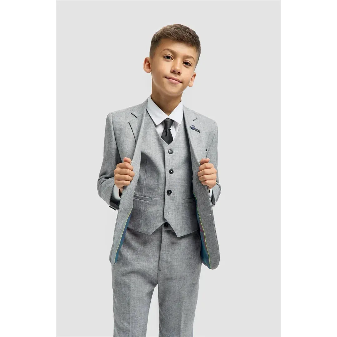 Malibu - Boys Grey 3 Piece Tailored Fit Suit sold by Tru Clothing
