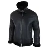Mens Black Real Sheepskin Flying Jacket Zipped WW2 Pilot Black Winter Warm Coat sold by Tru Clothing