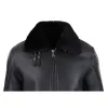Mens Black Real Sheepskin Flying Jacket Zipped WW2 Pilot Black Winter Warm Coat sold by Tru Clothing