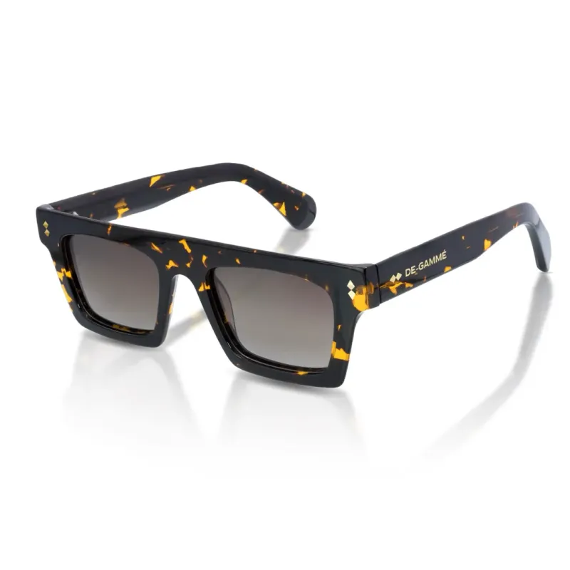 Valencia - Brown Rectangle Thick Frame Polarized Sunglasses sold by Tru Clothing