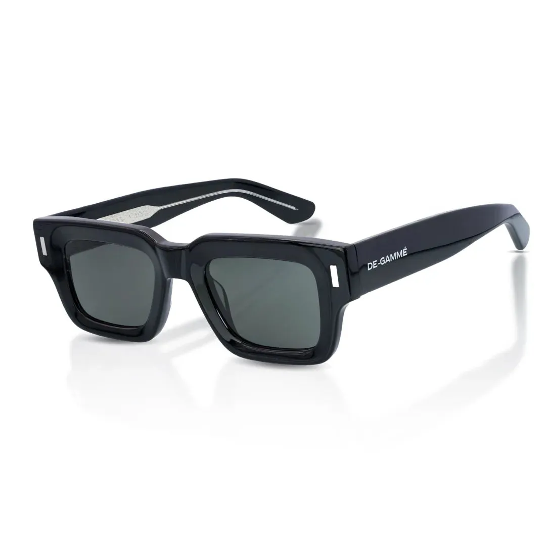 Budapest - Black Rectangle Thick Frame Polarized Sunglasses sold by Tru Clothing