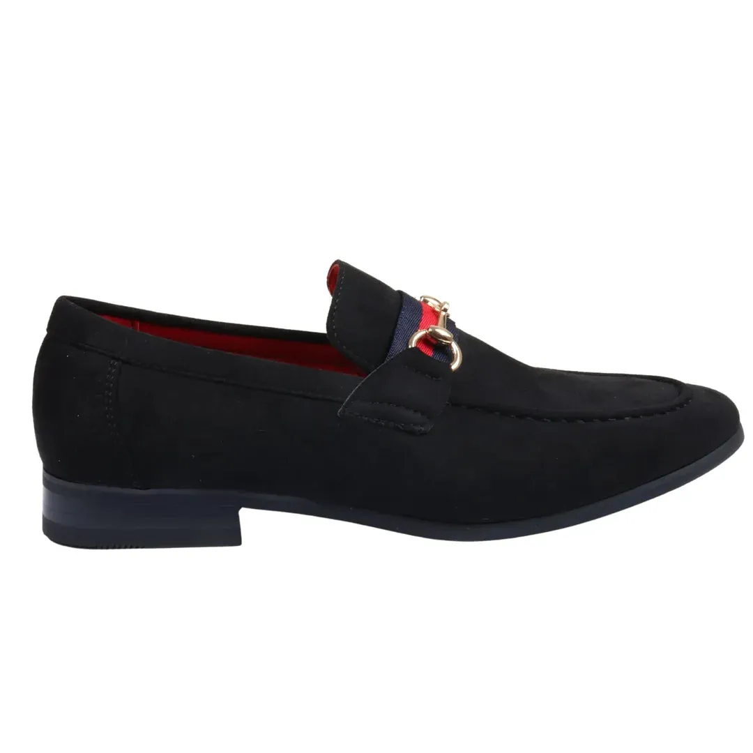 Men's Suede Leather Lined Gold Buckle Loafers sold by Tru Clothing