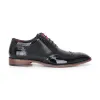 Flynn - Men's Black Patent Leather Brogue Shoes sold by Tru Clothing