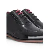 Flynn - Men's Black Patent Leather Brogue Shoes sold by Tru Clothing