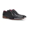 Flynn - Men's Black Patent Leather Brogue Shoes sold by Tru Clothing