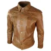 Men's Leather Shirt Jacket Tan Brown Black sold by Tru Clothing