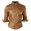 Men's Leather Shirt Jacket Tan Brown Black sold by Tru Clothing