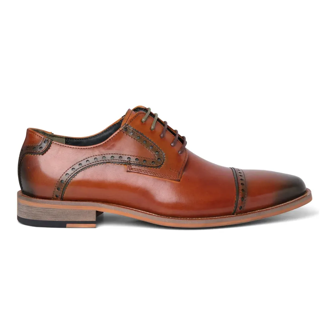Jenson - Men's Brown Leather Lace Up Oxford Shoes sold by Tru Clothing