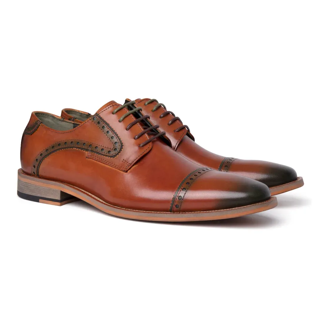 Jenson - Men's Brown Leather Lace Up Oxford Shoes sold by Tru Clothing product image thumbnail 2
