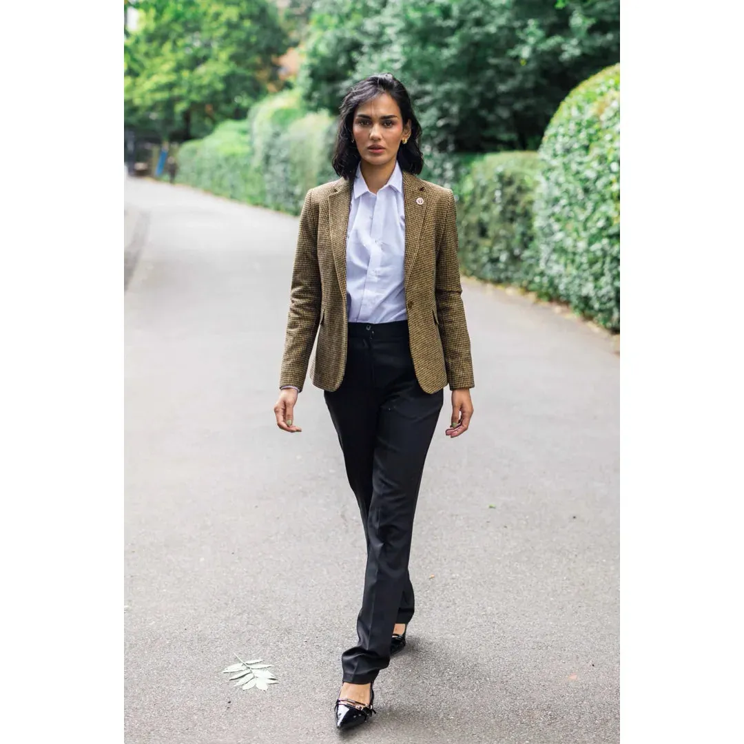 TPW-20 - Women's Wool Blend Brown Dogtooth Tweed Blazer sold by Tru Clothing product image thumbnail 3