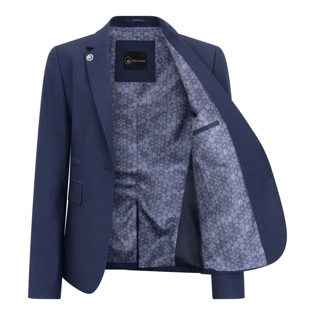 TPW-14 - Women's 3 Piece Plain Navy Blue Suit sold by Tru Clothing product image thumbnail 4