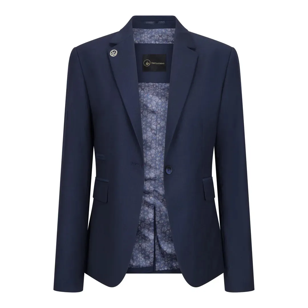 TPW-14 - Women's 3 Piece Plain Navy Blue Suit sold by Tru Clothing product image thumbnail 3