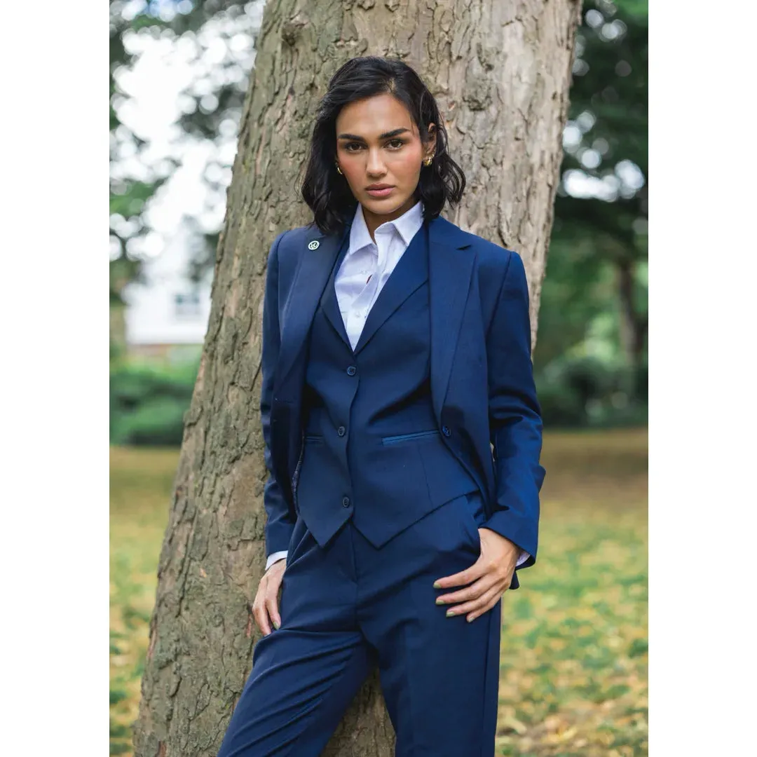 TPW-14 - Women's 3 Piece Plain Navy Blue Suit sold by Tru Clothing product image thumbnail 2