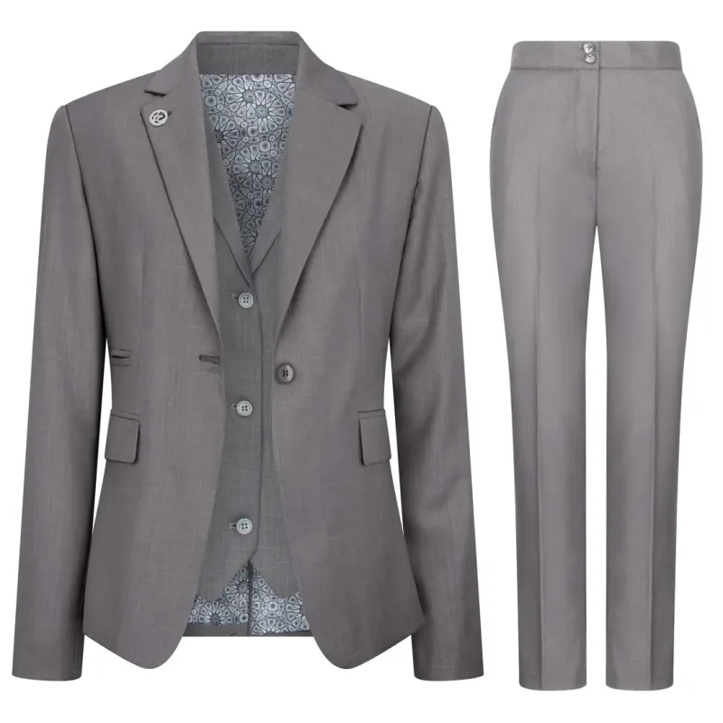TPW-15 - Women's 3 Piece Plain Grey Suit sold by Tru Clothing