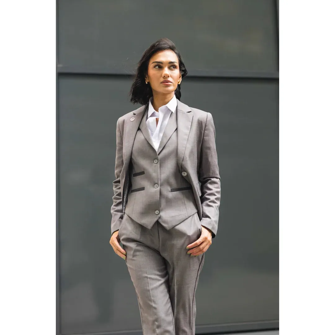 TPW-15 - Women's 3 Piece Plain Grey Suit sold by Tru Clothing product image thumbnail 2