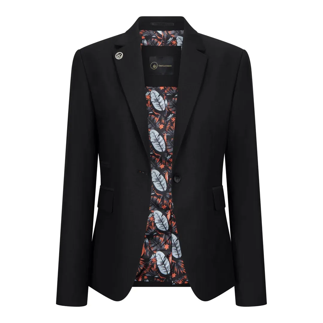 TPW-13 - Women's 3 Piece Plain Black Suit sold by Tru Clothing product image thumbnail 3