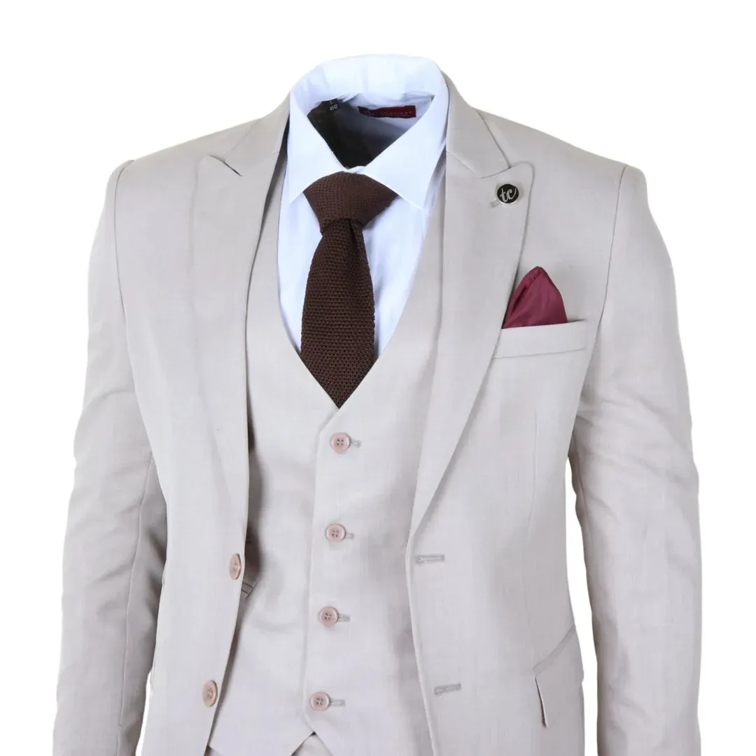IM1 - Men's Classic Plain Cream 3 Piece Suit sold by Tru Clothing product image thumbnail 4