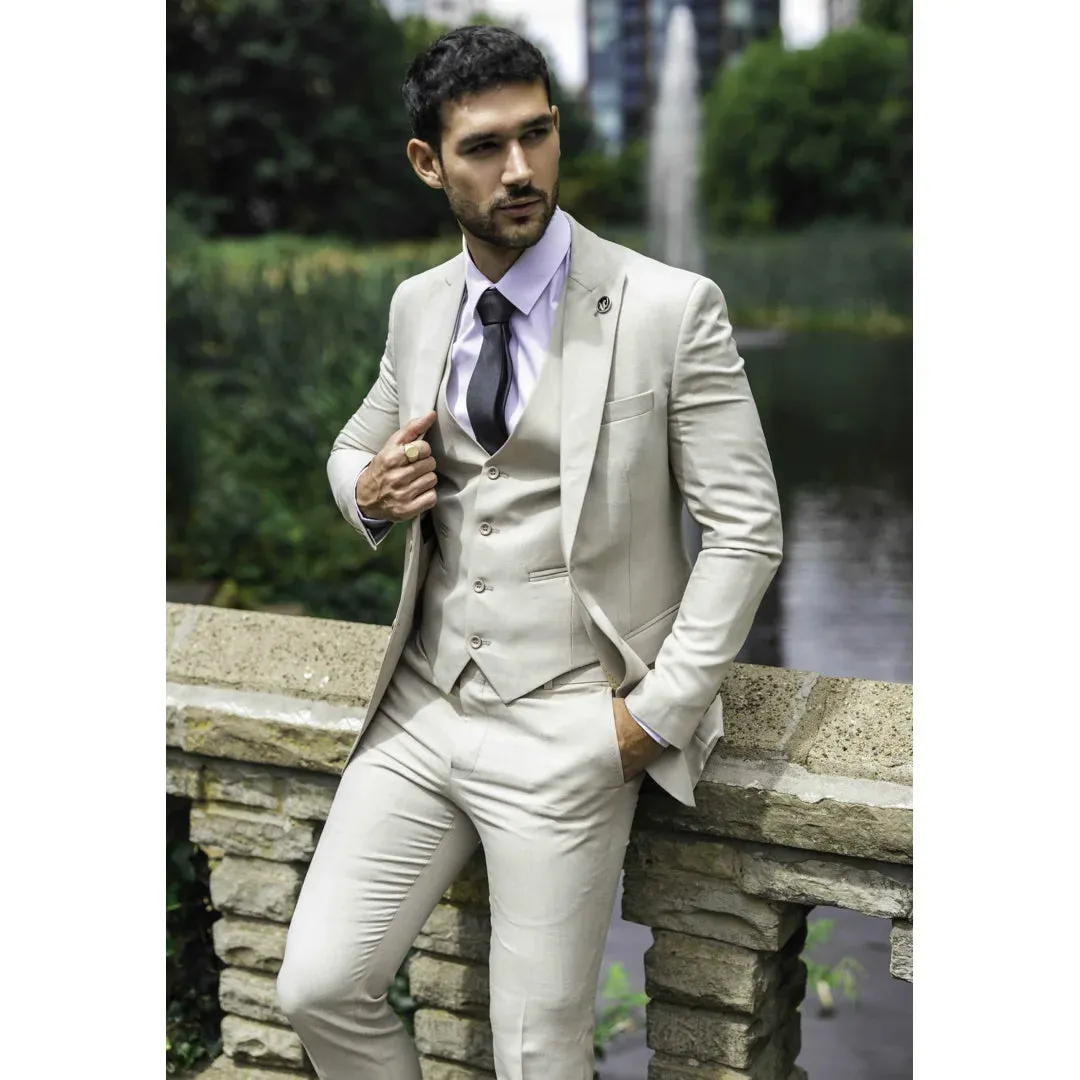 IM1 - Men's Classic Plain Cream 3 Piece Suit sold by Tru Clothing product image thumbnail 2
