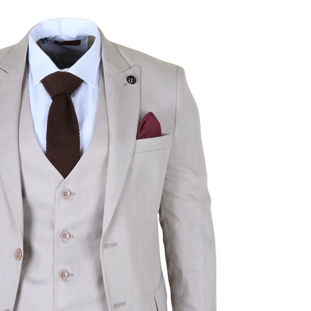 IM1 - Men's Classic Plain Cream 3 Piece Suit sold by Tru Clothing product image thumbnail 5