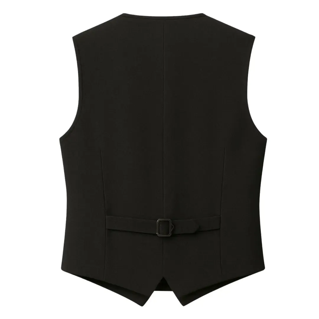 Men's Plain Black Formal Waistcoat sold by Tru Clothing product image thumbnail 4