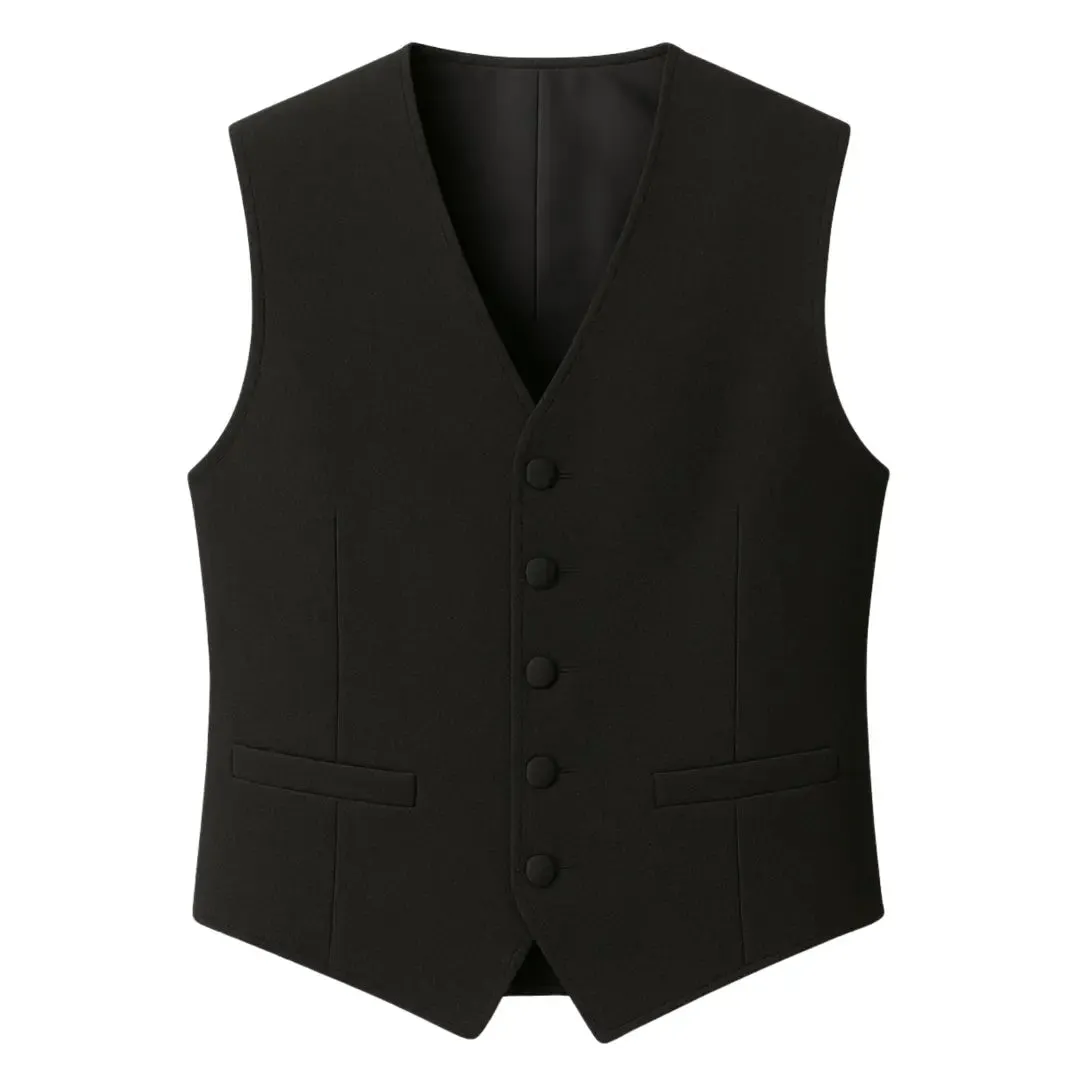 Men's Plain Black Formal Waistcoat sold by Tru Clothing