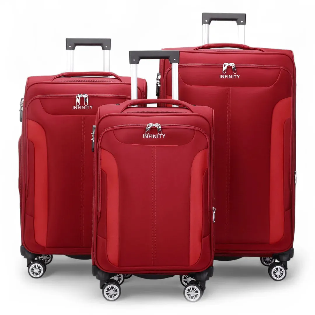 Lightweight Expandable Luggage Softshell 8 Weel Suitcase Set sold by Tru Clothing product image thumbnail 4