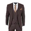 IM32 - Men's Plain Dark Brown 3 Piece Suit sold by Tru Clothing