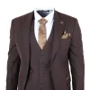 IM32 - Men's Plain Dark Brown 3 Piece Suit sold by Tru Clothing
