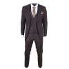 IM32 - Men's Plain Dark Brown 3 Piece Suit sold by Tru Clothing