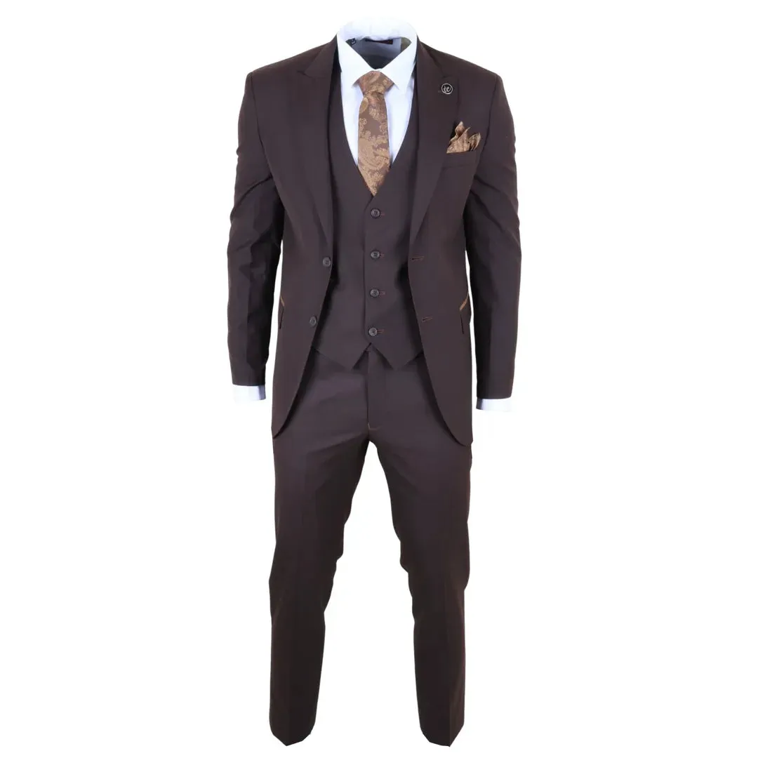 IM32 - Men's Plain Dark Brown 3 Piece Suit sold by Tru Clothing product image thumbnail 3